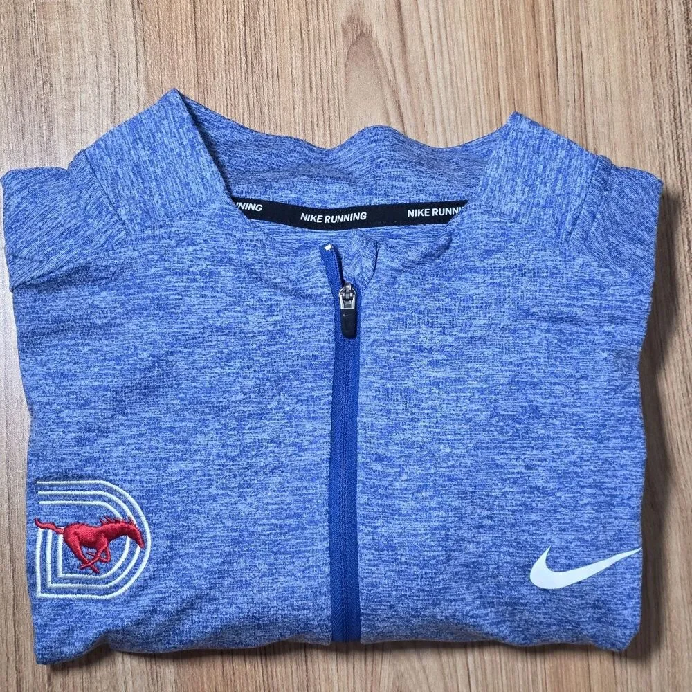 Nike Running x SMU Mustangs Dri-FIT Mens XXL Quarter Zip Pullover Blue